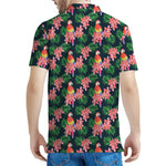 Tropical Parrot Pattern Print Men's Polo Shirt