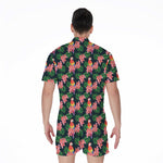 Tropical Parrot Pattern Print Men's Rompers