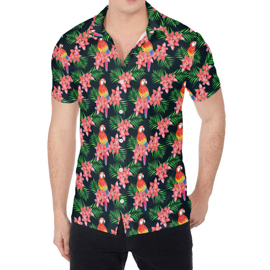 Tropical Parrot Pattern Print Men's Shirt