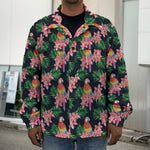 Tropical Parrot Pattern Print Men's Shirt Jacket