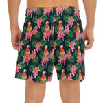Tropical Parrot Pattern Print Men's Split Running Shorts