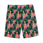 Tropical Parrot Pattern Print Men's Sports Shorts