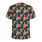Tropical Parrot Pattern Print Men's Sports T-Shirt