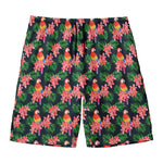 Tropical Parrot Pattern Print Men's Swim Trunks