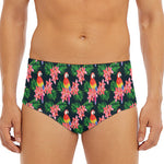 Tropical Parrot Pattern Print Men's Triangle Swim Briefs