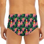 Tropical Parrot Pattern Print Men's Triangle Swim Briefs