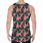 Tropical Parrot Pattern Print Men's Velvet Tank Top