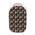 Tropical Parrot Pattern Print Mesh Laundry Hamper