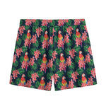 Tropical Parrot Pattern Print Mesh Shorts