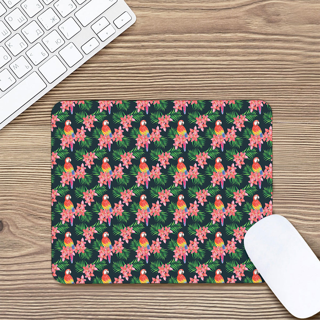 Tropical Parrot Pattern Print Mouse Pad