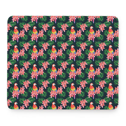 Tropical Parrot Pattern Print Mouse Pad