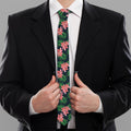 Tropical Parrot Pattern Print Necktie