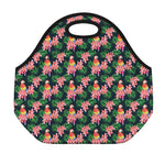 Tropical Parrot Pattern Print Neoprene Lunch Bag