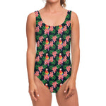 Tropical Parrot Pattern Print One Piece Swimsuit