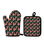Tropical Parrot Pattern Print Oven Mitt And Pot Holder Set