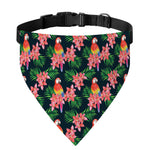 Tropical Parrot Pattern Print Over The Collar Dog Bandana