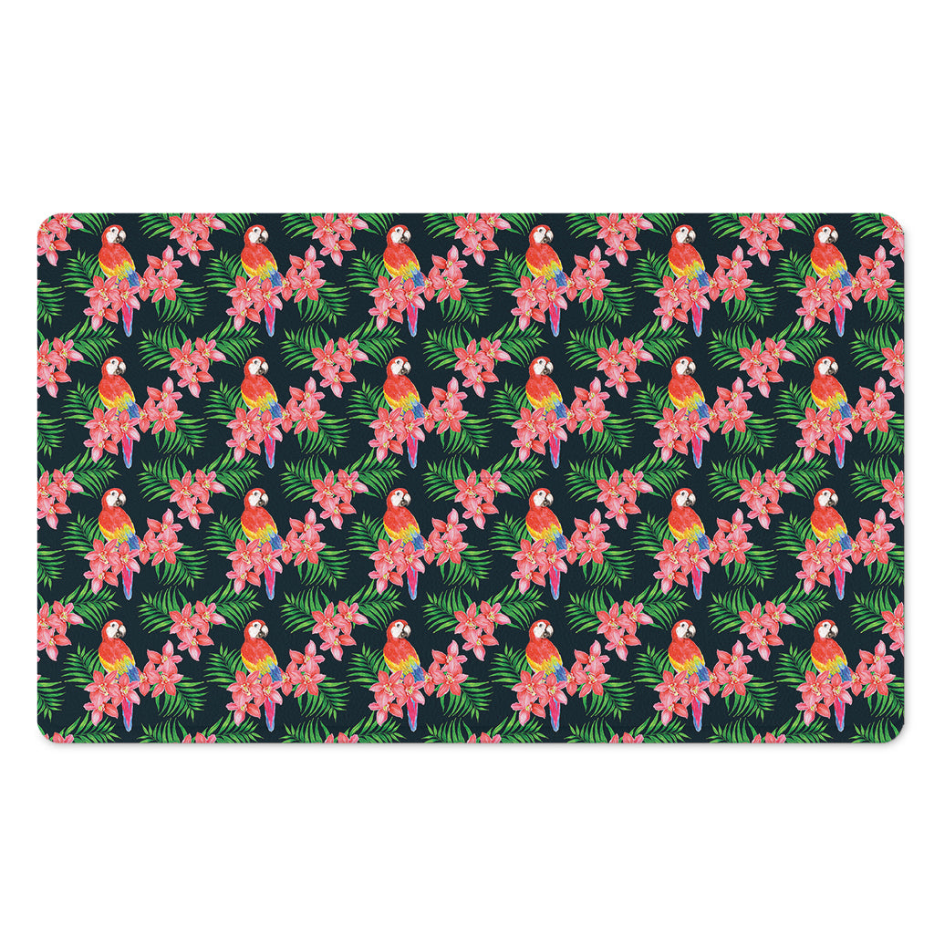 Tropical Parrot Pattern Print Polyester Doormat