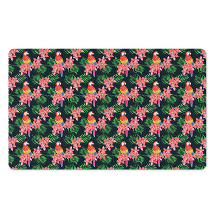 Tropical Parrot Pattern Print Polyester Doormat