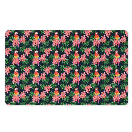 Tropical Parrot Pattern Print Polyester Doormat