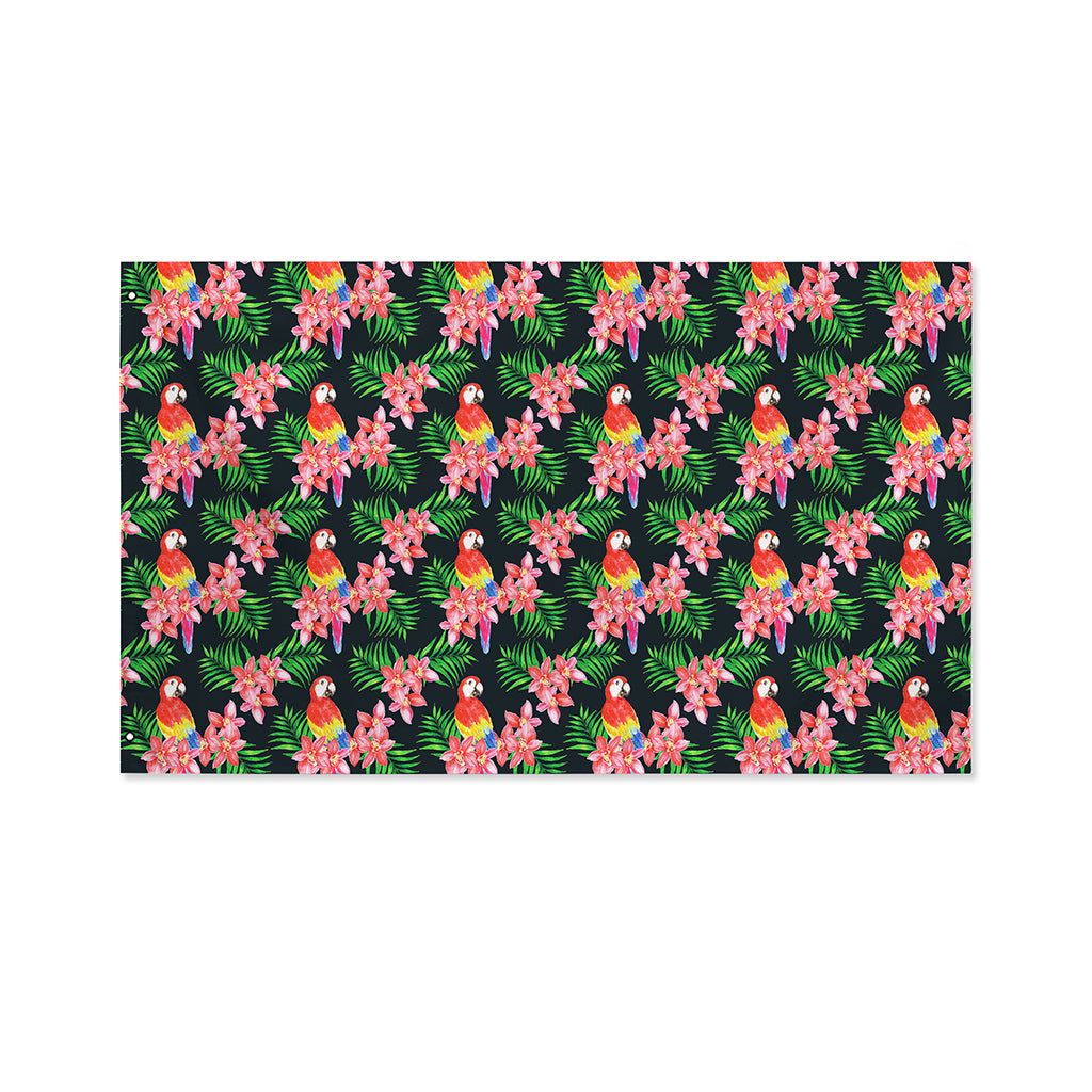 Tropical Parrot Pattern Print Polyester Flag