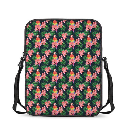 Tropical Parrot Pattern Print Rectangular Crossbody Bag