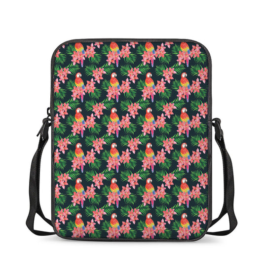 Tropical Parrot Pattern Print Rectangular Crossbody Bag