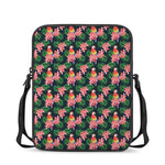 Tropical Parrot Pattern Print Rectangular Crossbody Bag