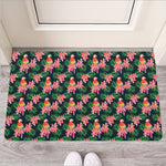 Tropical Parrot Pattern Print Rubber Doormat