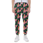 Tropical Parrot Pattern Print Scuba Joggers