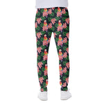 Tropical Parrot Pattern Print Scuba Joggers