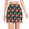 Tropical Parrot Pattern Print Side Slit Mini Skirt