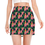 Tropical Parrot Pattern Print Side Slit Mini Skirt