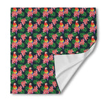 Tropical Parrot Pattern Print Silk Bandana