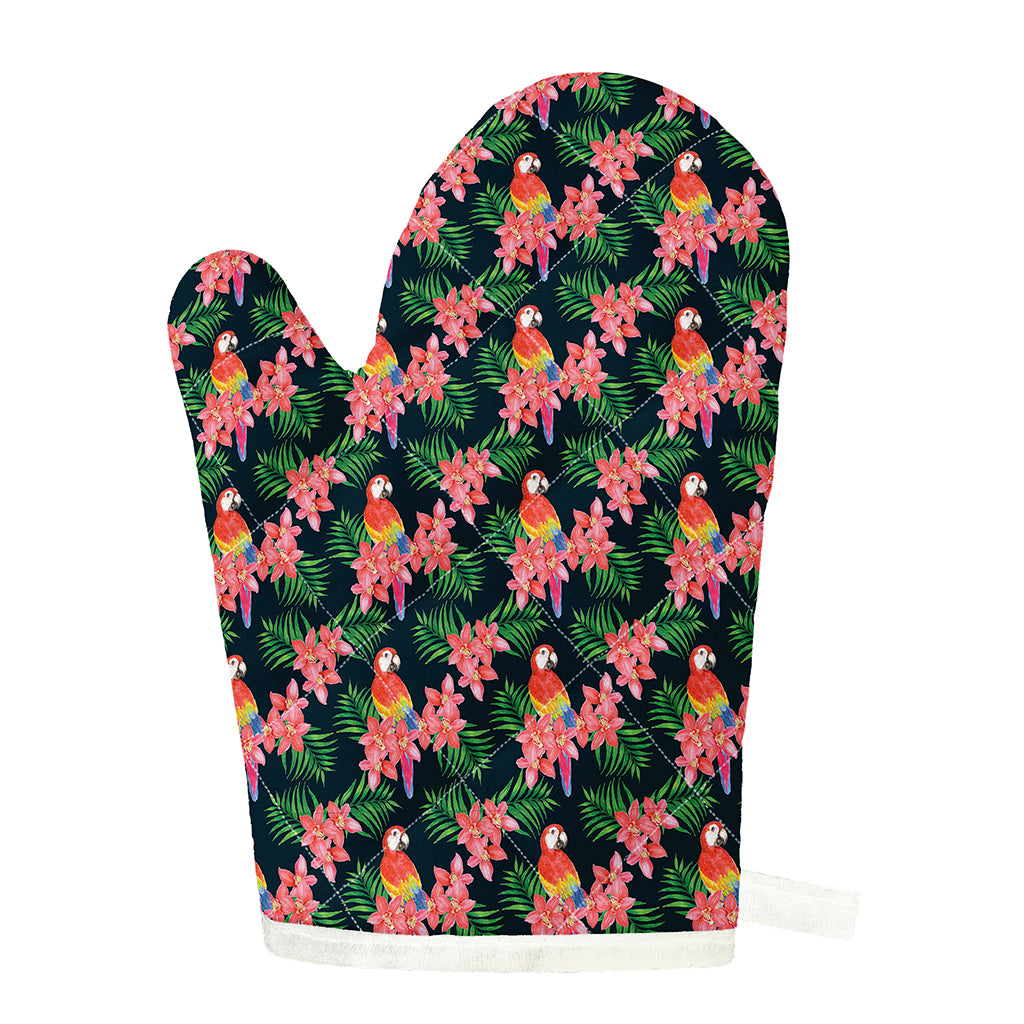 Tropical Parrot Pattern Print Single Oven Mitt