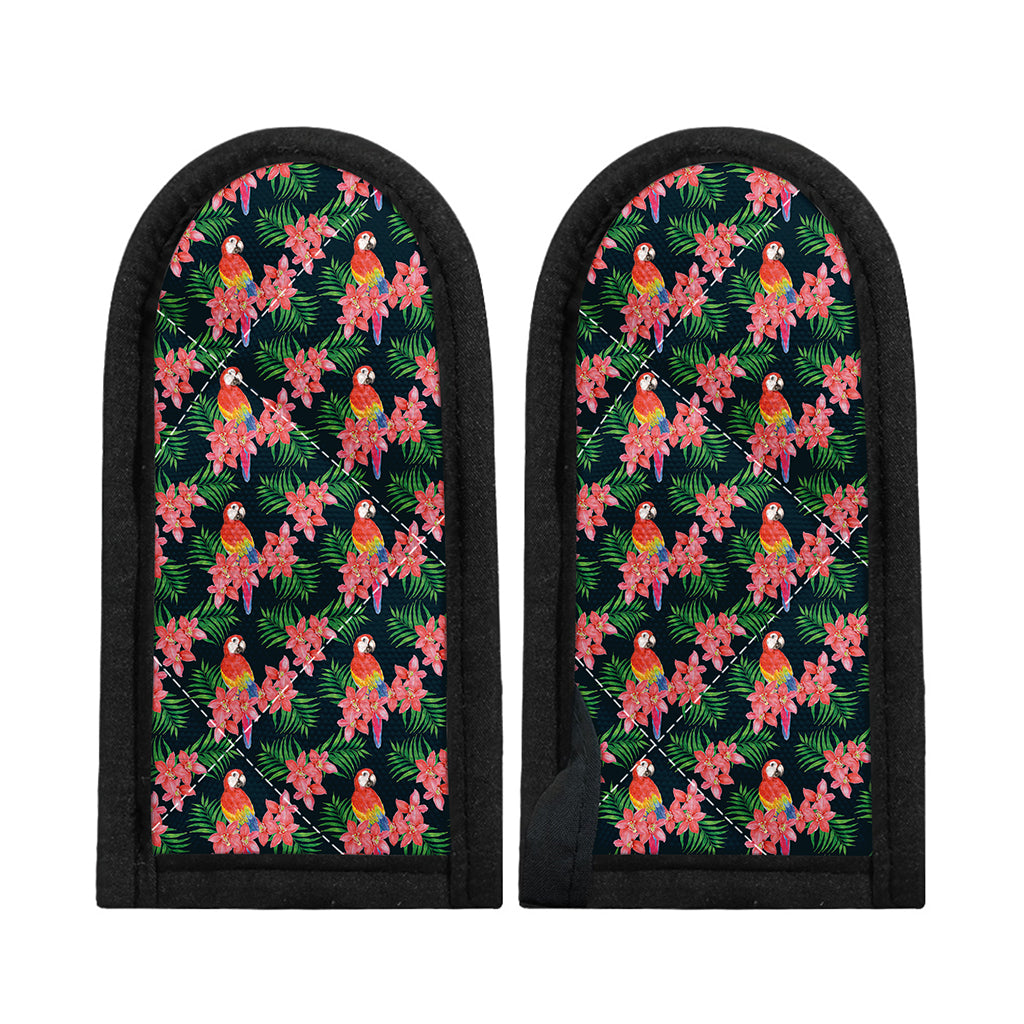 Tropical Parrot Pattern Print Skillet Handle Cover