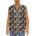 Tropical Parrot Pattern Print Sleeveless Baseball Jersey