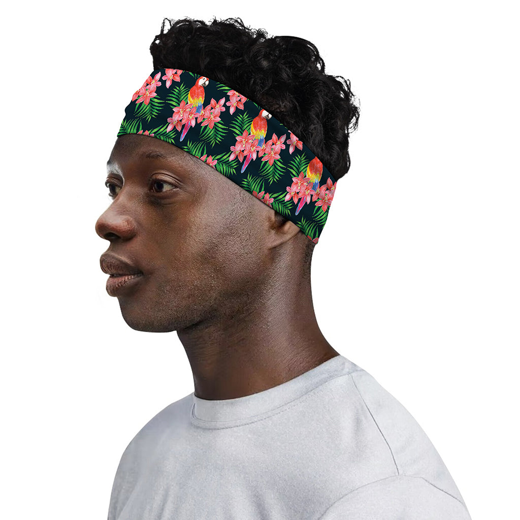 Tropical Parrot Pattern Print Sports Headband