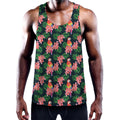 Tropical Parrot Pattern Print Men's Workout Tank Top