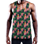 Tropical Parrot Pattern Print Training Tank Top