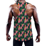 Tropical Parrot Pattern Print Training Tank Top