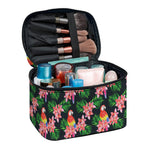 Tropical Parrot Pattern Print Travel Makeup Bag