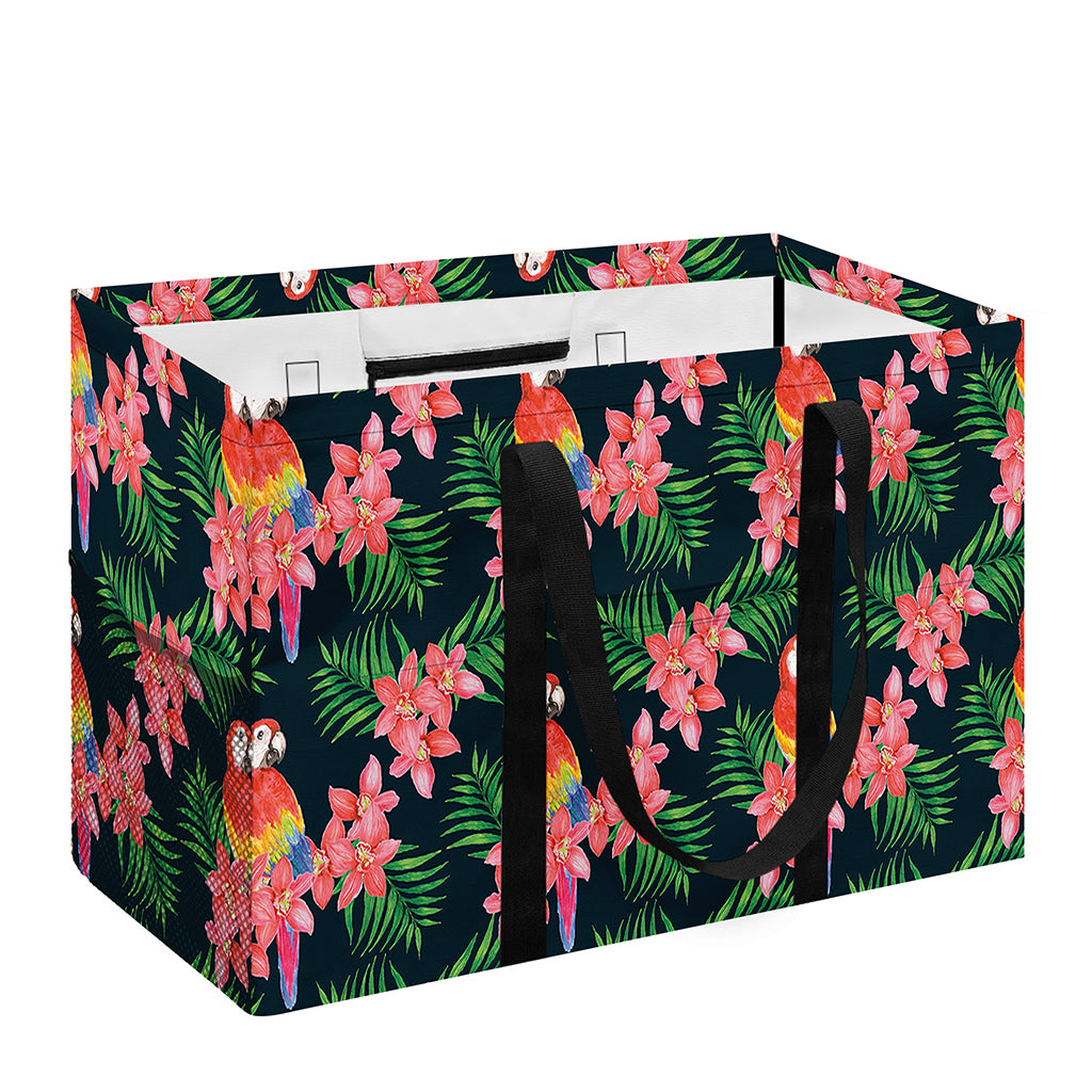 Tropical Parrot Pattern Print Utility Tote Bag