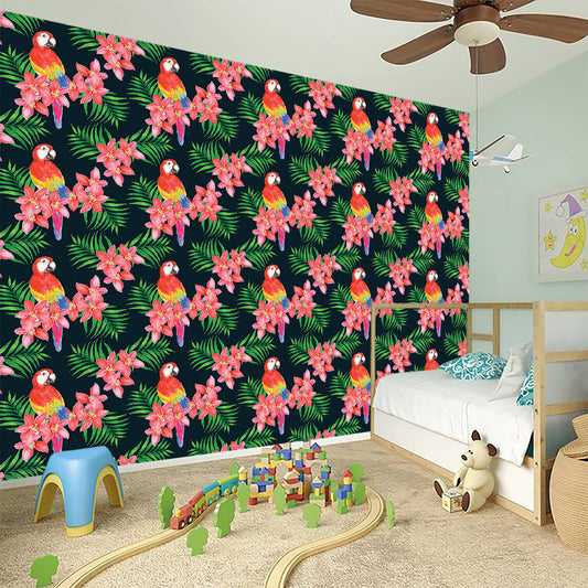 Tropical Parrot Pattern Print Wall Sticker
