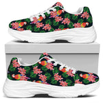 Tropical Parrot Pattern Print White Chunky Shoes
