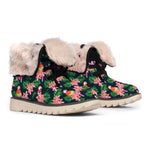 Tropical Parrot Pattern Print Winter Boots