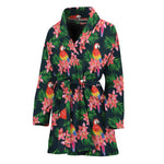 Tropical Parrot Pattern Print Women's Bathrobe