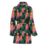 Tropical Parrot Pattern Print Women's Bathrobe