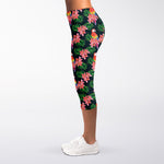 Tropical Parrot Pattern Print Women's Capri Leggings