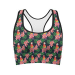 Tropical Parrot Pattern Print Women's Sports Bra