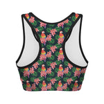 Tropical Parrot Pattern Print Women's Sports Bra